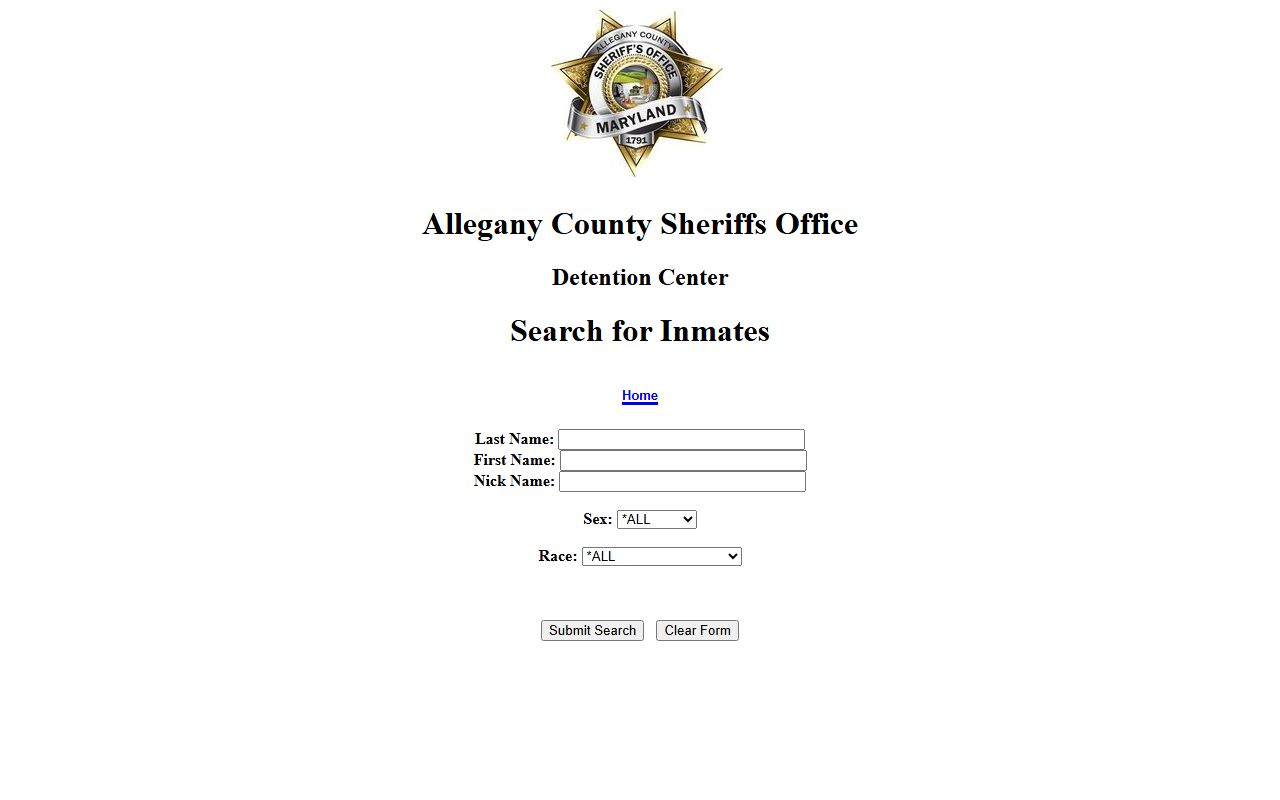 Allegany County busted mugshots inmate search portal