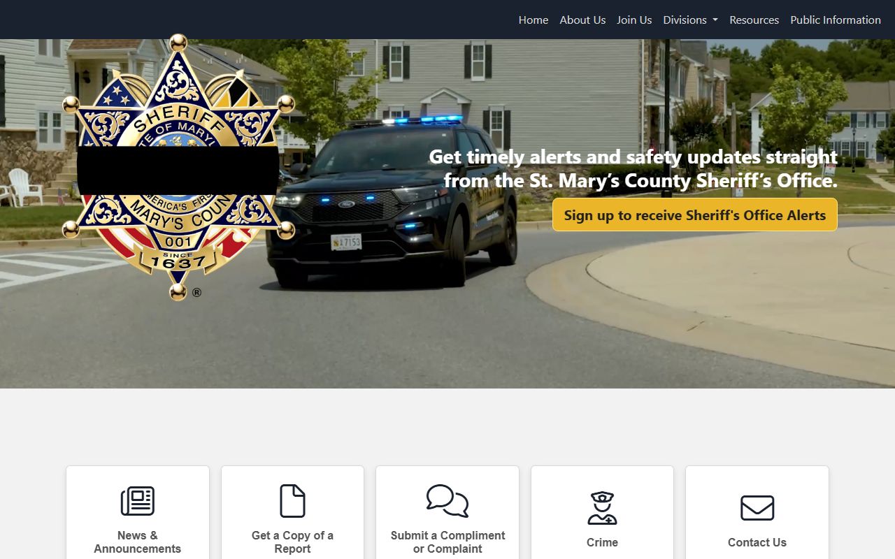 St. Mary's County busted mugshots sheriff website for arrest records