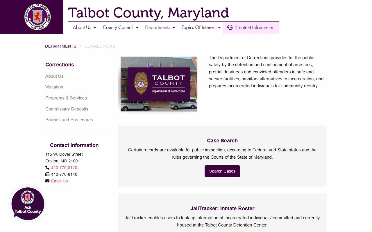 Talbot County busted mugshots JailTracker inmate search portal