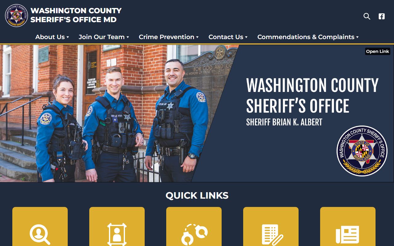 Washington County Sheriff homepage for busted mugshots and arrest information